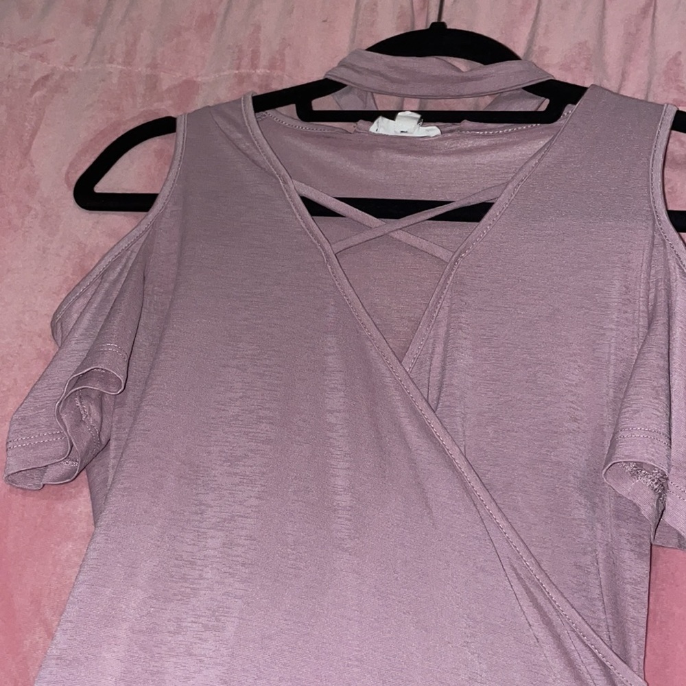 Blush Pink Top with Criss-Cross Top